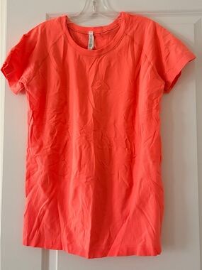 Athleta Neon Coral Short Sleeve Crew Tee